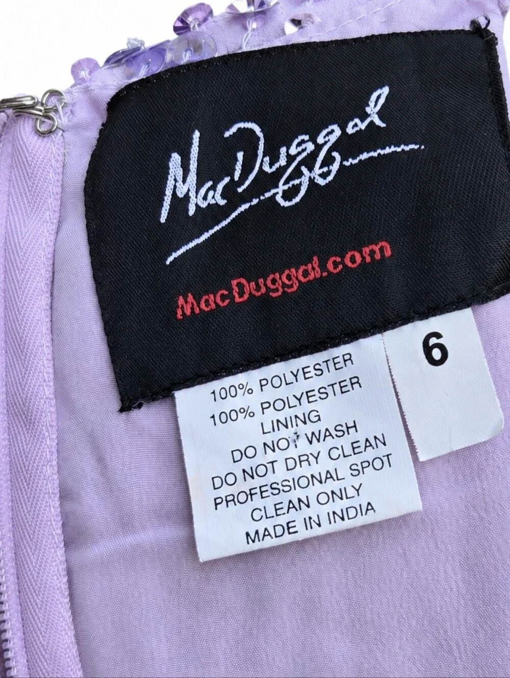 Mac Duggal Lavender Sequin Embellished Midi Sheath Dress Size 6 NWT